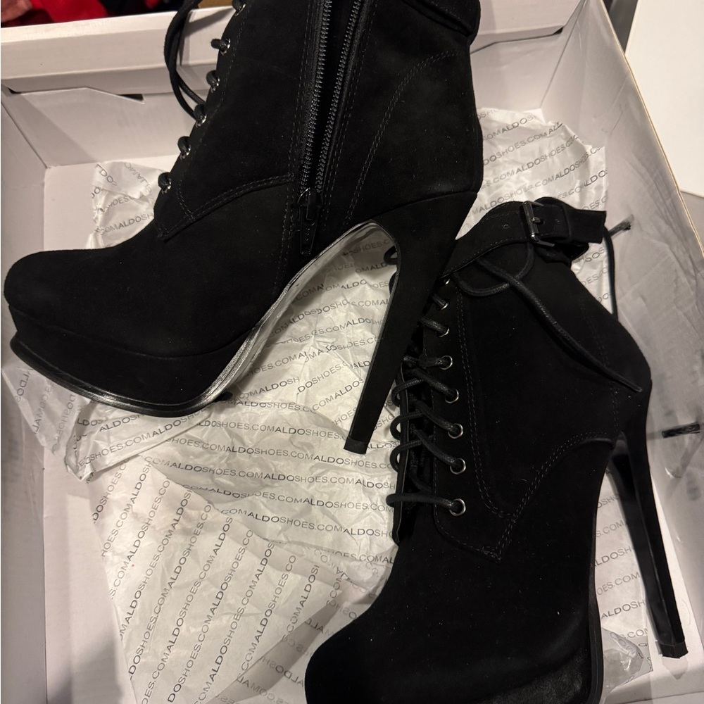 Aldo Women's Sleek Black Heeled Boots